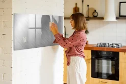 Tableau Aimanté Wallfluent 120x60 cm Mur en métal Marqueur noir En Verre Pour Cuisine