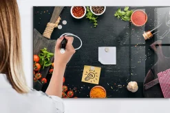 Tableau Aimanté Wallfluent 90x60 cm Accessoires de cuisine Marqueur blanc D'organisation Mural