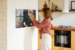 Tableau Aimanté Wallfluent 90x60 cm Accessoires de cuisine Marqueur blanc D'organisation Mural