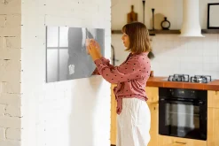 Tableau Aimanté Wallfluent 90x60 cm Mur en métal Marqueur noir En Verre Pour Cuisine