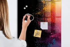 Tableau Aimanté Wallfluent 60x120 cm Poudre colorée Marqueur blanc D'organisation Mural