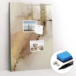 Tableau Aimanté Wallfluent 40x60 cm Marbre scintillant Marqueur noir D'organisation Mural