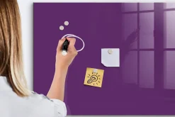 Tableau Aimanté Wallfluent 100x70 cm Violet Marqueur blanc D'organisation Mural