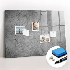 Tableau Aimanté Wallfluent 100x70 cm Mur industriel Marqueur blanc En Verre Pour Cuisine