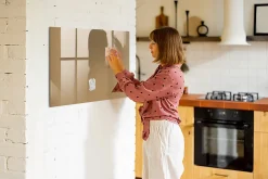 Tableau Aimanté Wallfluent 100x70 cm Couleur beige foncé Marqueur noir D'organisation Mural