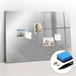 Tableau Aimanté Wallfluent 100x70 cm Mur en métal Marqueur noir En Verre Pour Cuisine
