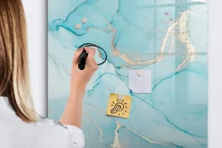 Tableau Aimanté Wallfluent 70x100 cm Marbre décoratif Marqueur noir D'organisation Mural