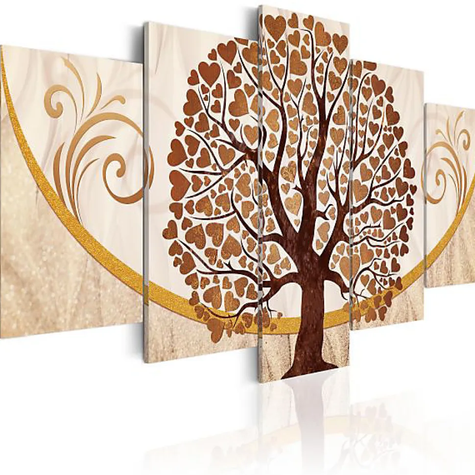 Tableau Arbre doré de l'amour 100x50 cm