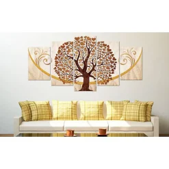 Tableau Arbre doré de l'amour 100x50 cm