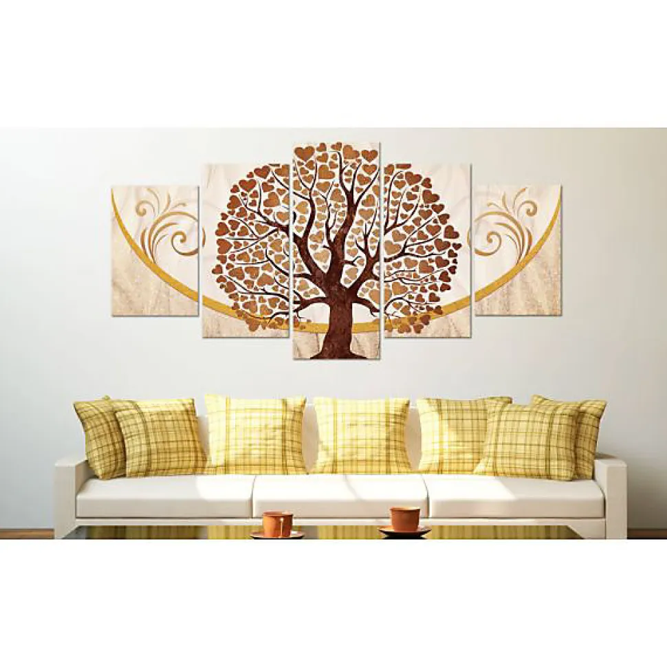 Tableau Arbre doré de l'amour 100x50 cm