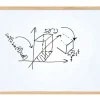 Tableau blanc effaçable cadre en bois L.60 x l.40 cm