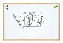 Tableau blanc effaçable cadre en bois L.60 x l.40 cm