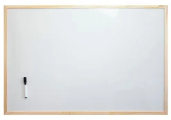 Tableau blanc effaçable magnétique cadre en bois L.90 x l.60 cm