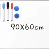 Tableau Blanc Magnetique avec 3 Stylos Effacables Couleur Noir-Rouge-Bleu 2 Autocollants Magnetiques et 2 Crochets Amovibles
