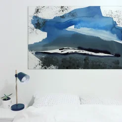 Tableau blue waves 03 en toile imprimée, 200x110 cm