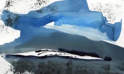 Tableau blue waves 03 en toile imprimée, 150x90 cm