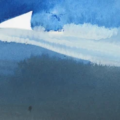 Tableau blue waves 03 en toile imprimée, 150x90 cm