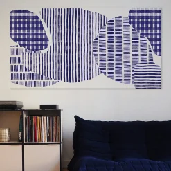 Tableau canopée bleu en toile imprimée, 200x110 cm