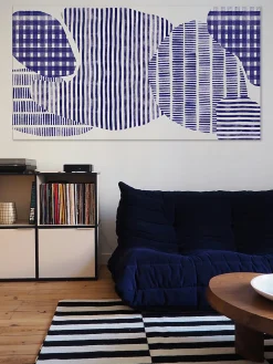 Tableau canopée bleu en toile imprimée, 200x110 cm