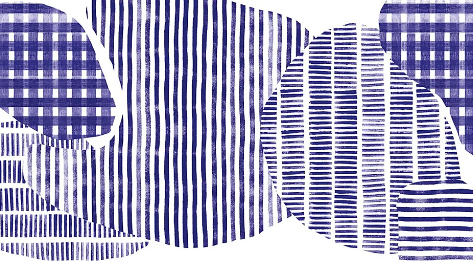 Tableau canopée bleu en toile imprimée, 90x60 cm