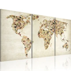 Tableau Cartes du monde Carte du monde - carrés 120x60 cm