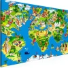 Tableau Cartes du monde Children's Map (1 Part) Wide 120x80 cm