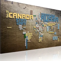 Tableau Cartes du monde Carte du Monde (langue italienne) 90x60 cm