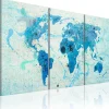 Tableau Cartes du monde Continents comme les océans 120x60 cm