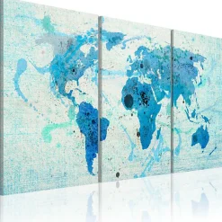 Tableau Cartes du monde Continents comme les océans 120x60 cm