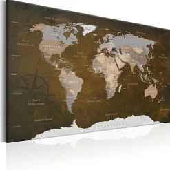 Tableau Cartes du monde Cinnamon Travels 120x80 cm