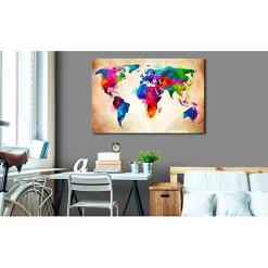 Tableau Cartes du monde Colourful Ranger 90x60 cm