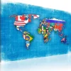 Tableau Cartes du monde Drapeaux du monde 120x80 cm