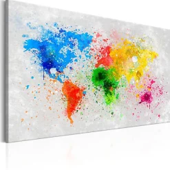 Tableau Cartes du monde Expressionism of the World 60x40 cm