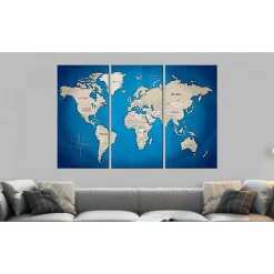 Tableau Cartes du monde Ink Journey 120x80 cm