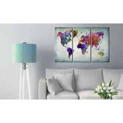 Tableau Cartes du monde Monde coloré 60x40 cm