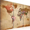 Tableau Cartes du monde Maps: Brown Elegance 90x60 cm