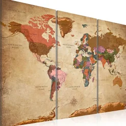Tableau Cartes du monde Maps: Brown Elegance 90x60 cm
