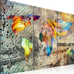 Tableau Cartes du monde Monde plein de couleurs 120x80 cm