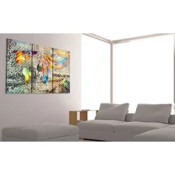 Tableau Cartes du monde Monde plein de couleurs 120x80 cm