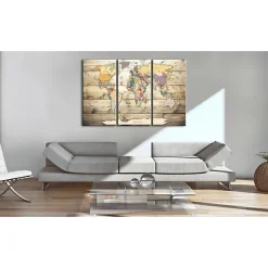 Tableau Cartes du monde Map of Dreams 90x60 cm