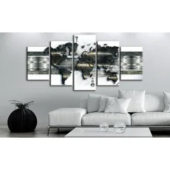 Tableau Cartes du monde Metal World Map 200x100 cm