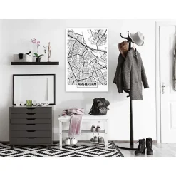 Tableau Cartes du monde Map of Amsterdam (1 Part) Vertical 80x120 cm