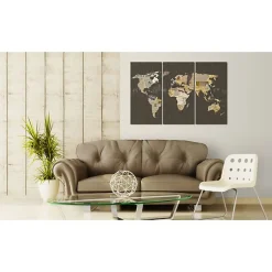 Tableau Cartes du monde Nouvelles du monde - triptyque 120x80 cm