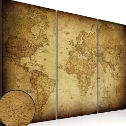 Tableau Cartes du monde Old map: triptych 120x80 cm
