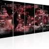 Tableau Cartes du monde Red Light 225x90 cm