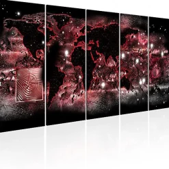 Tableau Cartes du monde Red Light 225x90 cm