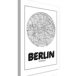 Tableau Cartes du monde Retro Berlin (1 Part) Vertical 80x120 cm