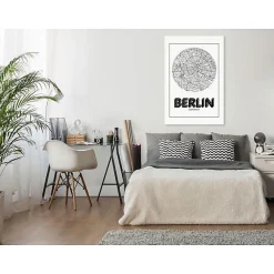 Tableau Cartes du monde Retro Berlin (1 Part) Vertical 80x120 cm