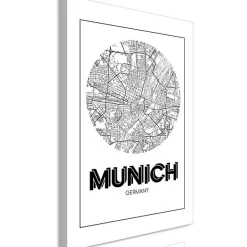 Tableau Cartes du monde Retro Munich (1 Part) Vertical 60x90 cm