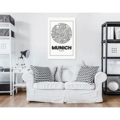 Tableau Cartes du monde Retro Munich (1 Part) Vertical 60x90 cm